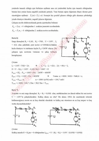 Elektrik Makinaları Çözümlü Soruları