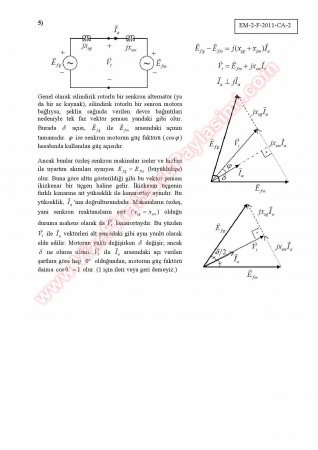 Elektrik Makinaları -1 Final Soruları Ve Çözümleri -2011