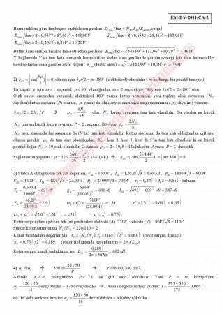 Elektrik Makinaları -1 Vize Soruları Ve Çözümleri -2011