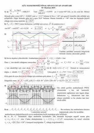 Güç Elektroniği Final Soruları Ve Çözümleri -2015