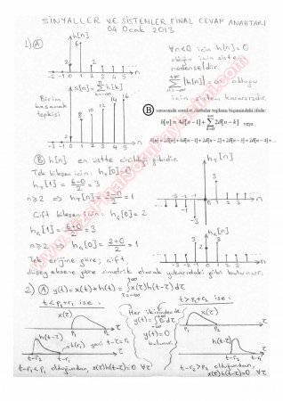 Sinyaller Ve Sistemler Final Soruları Ve Çözümleri - 2013