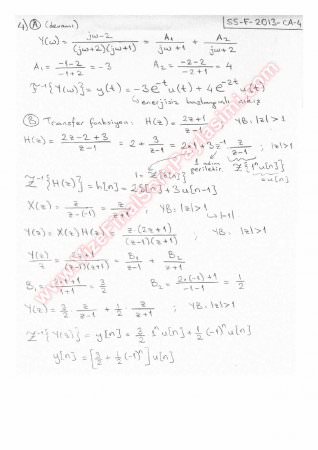 Sinyaller Ve Sistemler Final Soruları Ve Çözümleri - 2013