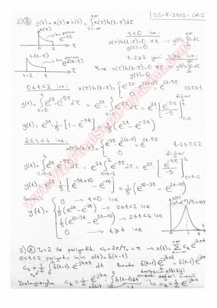 Sinyaller Ve Sistemler Final Soruları Ve Çözümleri - 2013