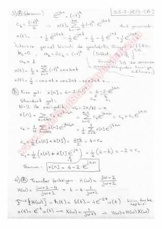 Sinyaller Ve Sistemler Final Soruları Ve Çözümleri - 2013