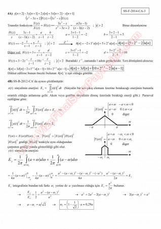 Sinyaller Ve Sistemler Final Soruları Ve Çözümleri - 2014