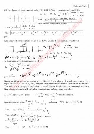 Sinyaller Ve Sistemler Final Soruları Ve Çözümleri - 2014