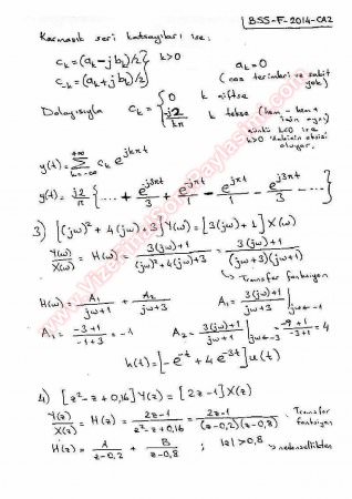 Sinyaller Ve Sistemler Final Soruları Ve Çözümleri Bahar - 2014