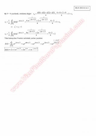 Sinyaller Ve Sistemler Final Soruları Ve Çözümleri - 2015