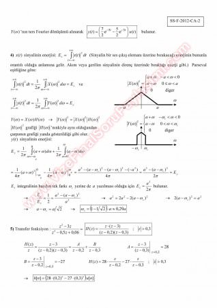 Sinyaller Ve Sistemler Final Soruları Ve Çözümleri - 2015