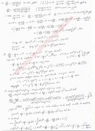 Diferansiyel Denklemler Vize Soruları ve Cevapları - Cumhuriyet
