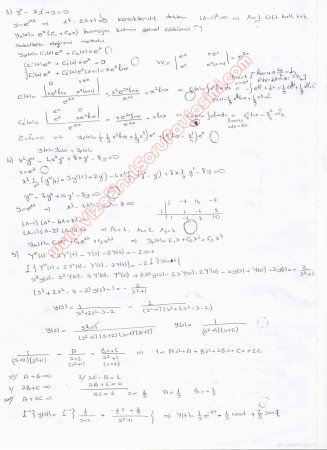 Diferansiyel Denklemler Final Soru ve Cevapları-2015