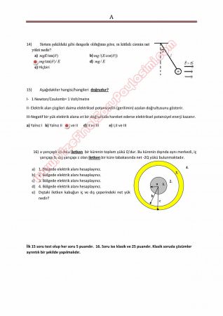Fizik -2 Vize Soruları ve Çözümleri - Cumhuriyet