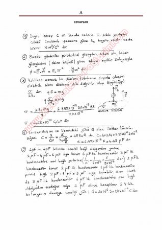 Fizik -2 Vize Soruları ve Çözümleri - Cumhuriyet