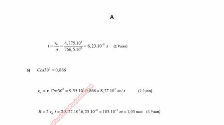 Fizik -2 Final Soruları ve Çözümleri - Cumhuriyet