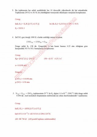 Genel Kimya-2 Yaz Okulu Vize Soruları ve Çözümleri