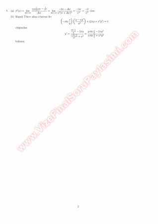 Analiz 1 Vize Soruları Ve Çözümleri -2011