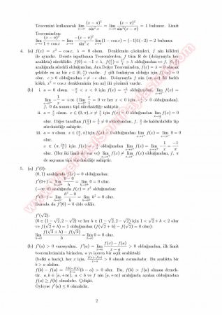 Analiz 1 Vize Soruları Ve Çözümleri -2012