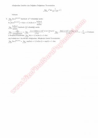 Analiz 1 Final Soruları Ve Çözümleri -2012