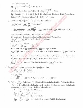 Analiz 1 Final Soruları Ve Çözümleri -2013