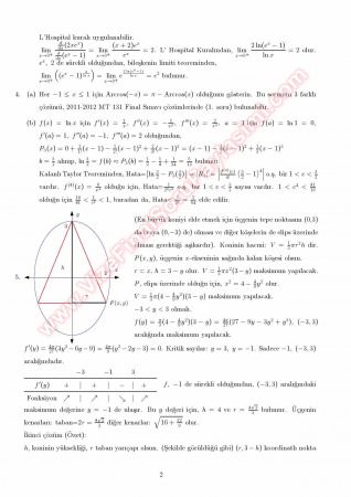 Analiz 1 Final Soruları Ve Çözümleri -2015