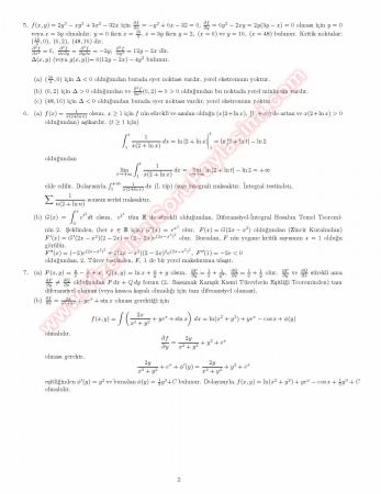 Analiz 2 Final Soruları Ve Çözümleri -2012