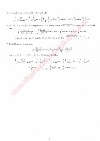 Analiz 2 Vize Soruları Ve Çözümleri -2012