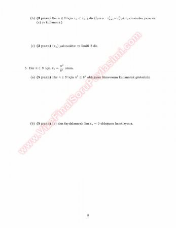 Analiz 3 Final Soruları Ve Çözümleri -2006