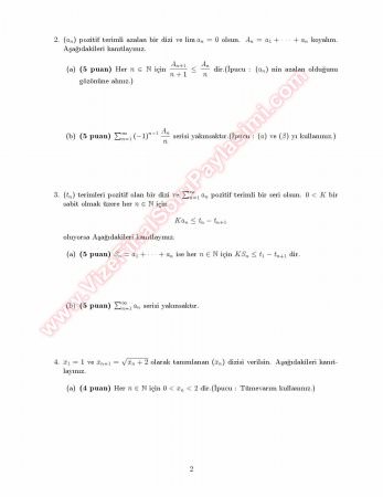 Analiz 3 Final Soruları Ve Çözümleri -2006