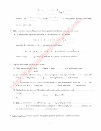 Analiz 3 Final Soruları Ve Çözümleri -2007