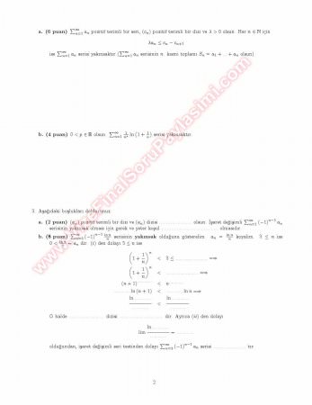 Analiz 3 Final Soruları Ve Çözümleri -2008