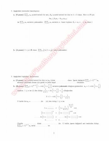 Analiz 3 Final Soruları Ve Çözümleri -2010