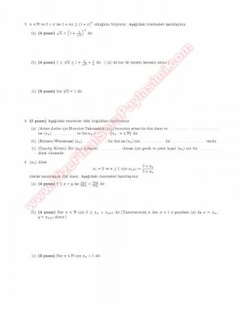 Analiz 3 vize Soruları Ve Çözümleri -2006