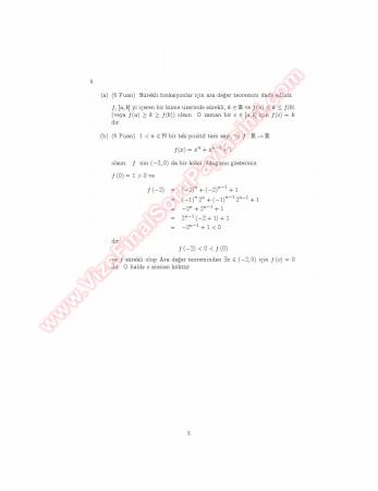 Analiz 4 Final Soruları Ve Çözümleri -2005