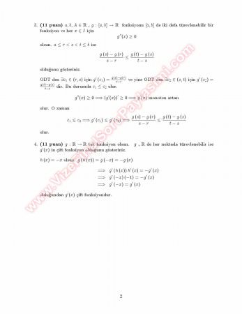 Analiz 4 Final Soruları Ve Çözümleri -2006