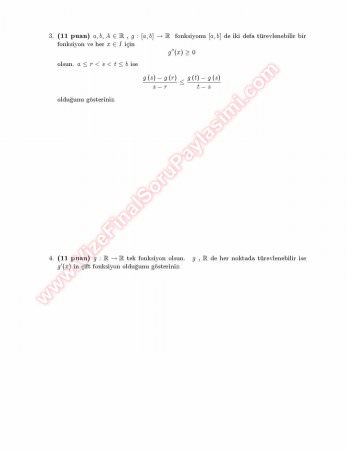 Analiz 4 Final Soruları Ve Çözümleri -2006