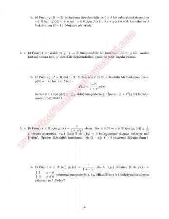 Analiz 4 Final Soruları Ve Çözümleri -2007