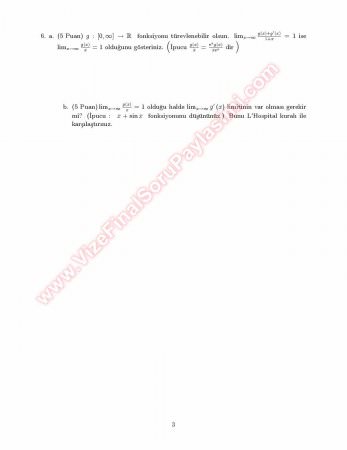 Analiz 4 Final Soruları Ve Çözümleri -2007