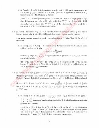 Analiz 4 Final Soruları Ve Çözümleri -2007