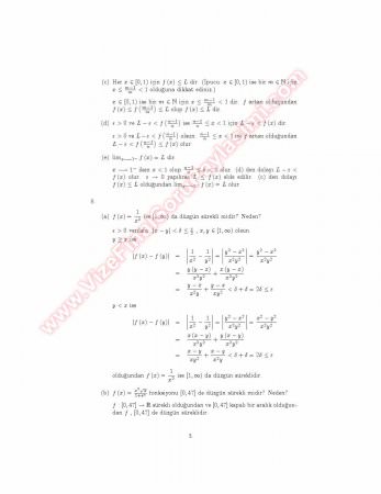 Analiz 4 vize Soruları Ve Çözümleri -2006