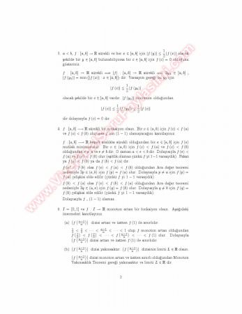 Analiz 4 vize Soruları Ve Çözümleri -2006