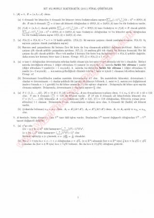 Sonlu Matematik Final Soruları Ve Çözümleri -2011