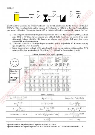 Elektrik Tesisleri Vize Soruları-2012