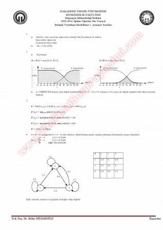 Bulanık Veritabanı Modelleme Vize Soruları Ve Çözümleri -2011