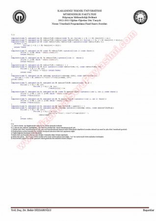 Nesne Yönelimli Programlama Final Soruları Ve Çözümleri -2013