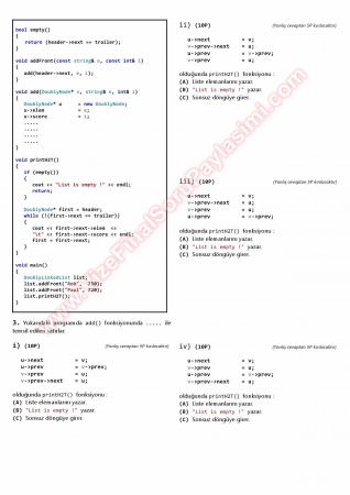 Veri Yapıları Vize Soruları Ve Çözümleri -2015