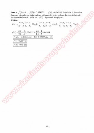 Nümerik Analiz Vize Soruları Ve Cevapları