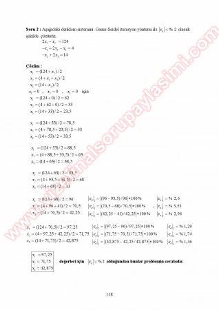 Nümerik Analiz Final Soruları Ve Cevapları