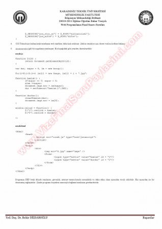 Web Programlama Final Soruları Ve Çözümleri -2011