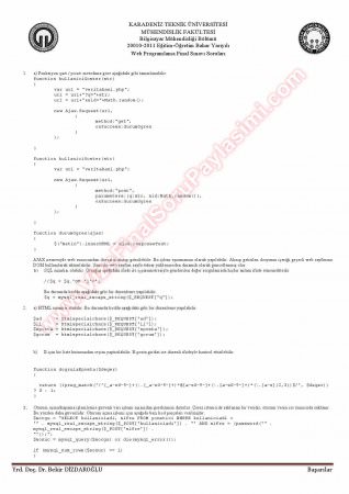 Web Programlama Final Soruları Ve Çözümleri -2011