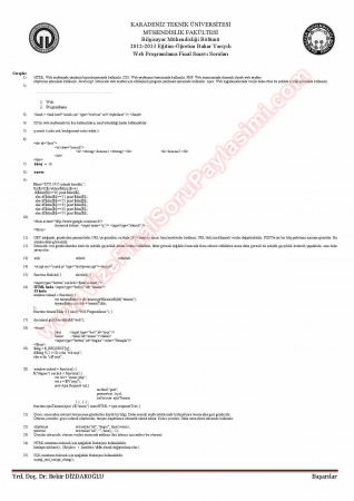 Web Programlama Final Soruları Ve Çözümleri -2013